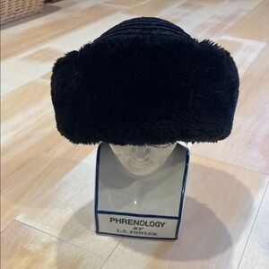 Black Faux Fur Pillbox Hat